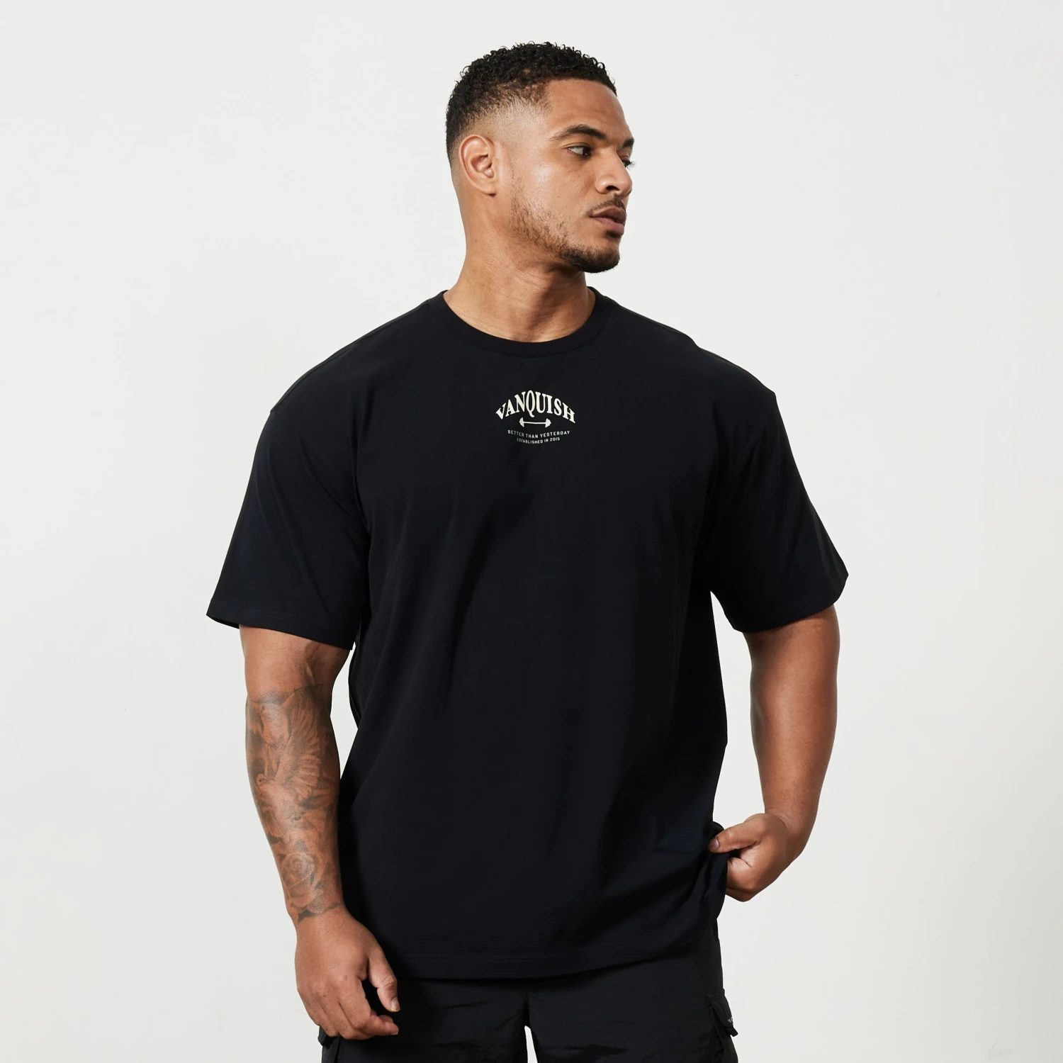 Vanquish TSP Black Barbell Oversized T Shirt 2 Vanquish TSP Black Barbell Oversized T Shirt - Image 2