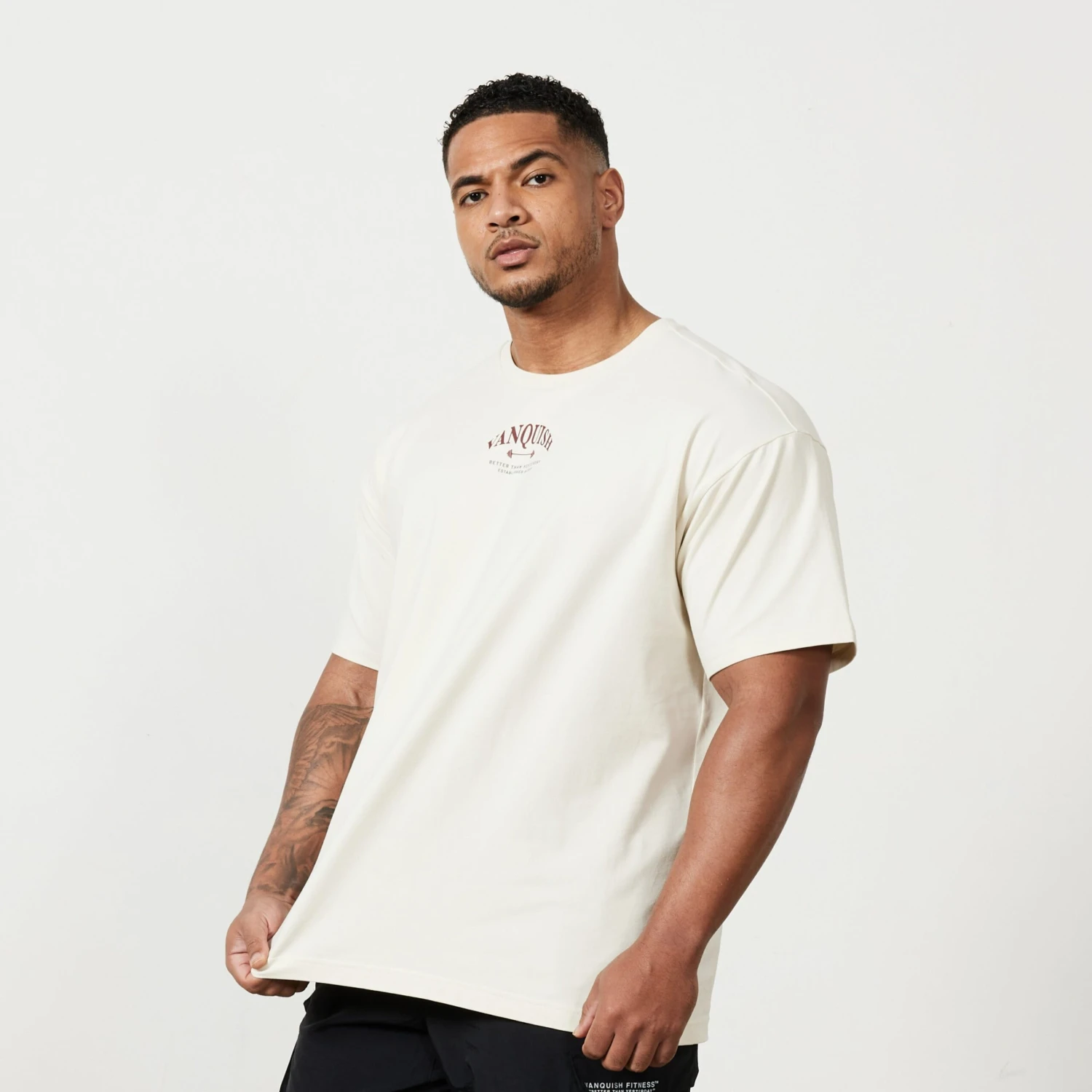 Vanquish TSP Vintage White Barbell Oversized T Shirt 4 Vanquish TSP Vintage White Barbell Oversized T Shirt - Image 4