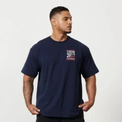 Vanquish TSP Navy Blue Muscle Oversized T Shirt -Vanquish Fitness Shop 123 8