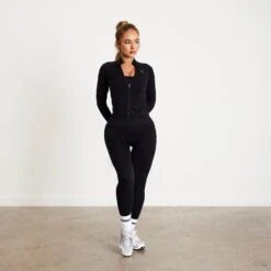 Vanquish Elevate Seamless Black Zip Front Jacket -Vanquish Fitness Shop 6Vf1pLKwcopy