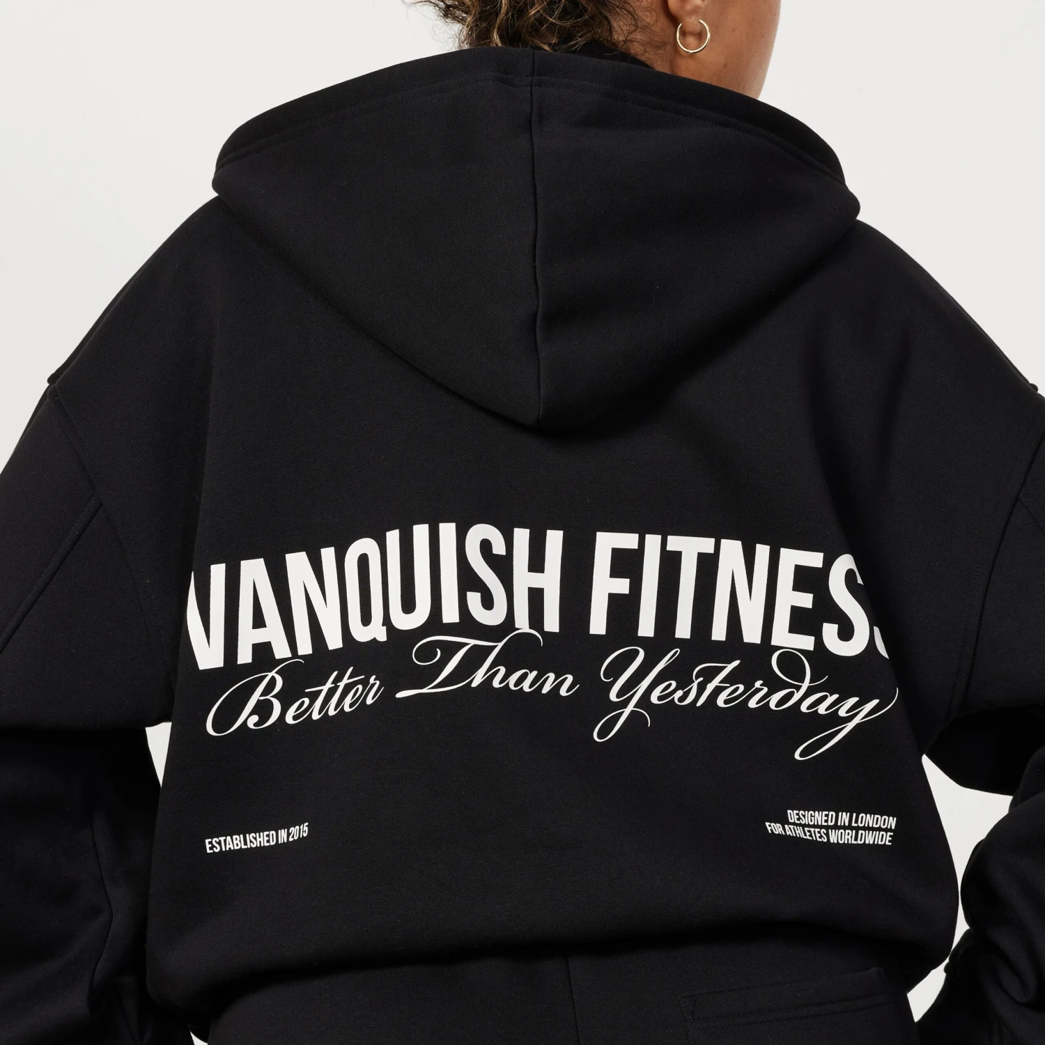 Vanquish Jet Black Rejuvenate Full Zip Oversized Hoodie 2 Vanquish Jet Black Rejuvenate Full Zip Oversized Hoodie - Image 2