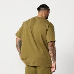 Vanquish Essential Olive Green Oversized T Shirt -Vanquish Fitness Shop Essentials 19