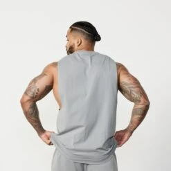 Vanquish Essential Steel Grey Oversized Sleeveless T Shirt -Vanquish Fitness Shop Essentials 514