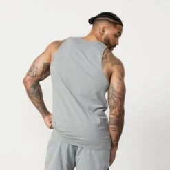 Vanquish Essential Steel Grey Regular Fit Tank Top -Vanquish Fitness Shop Essentials 703 1