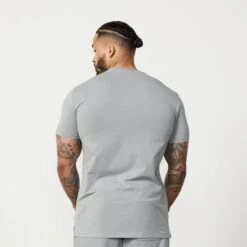 Vanquish Essential Steel Grey Slim Fit Short Sleeve T Shirt -Vanquish Fitness Shop Essentials 761