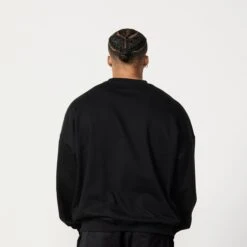 Vanquish Essential Black Oversized Sweatshirt -Vanquish Fitness Shop Essentials 834