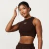 Vanquish Chestnut Brown Rejuvenate Cropped Tank Top