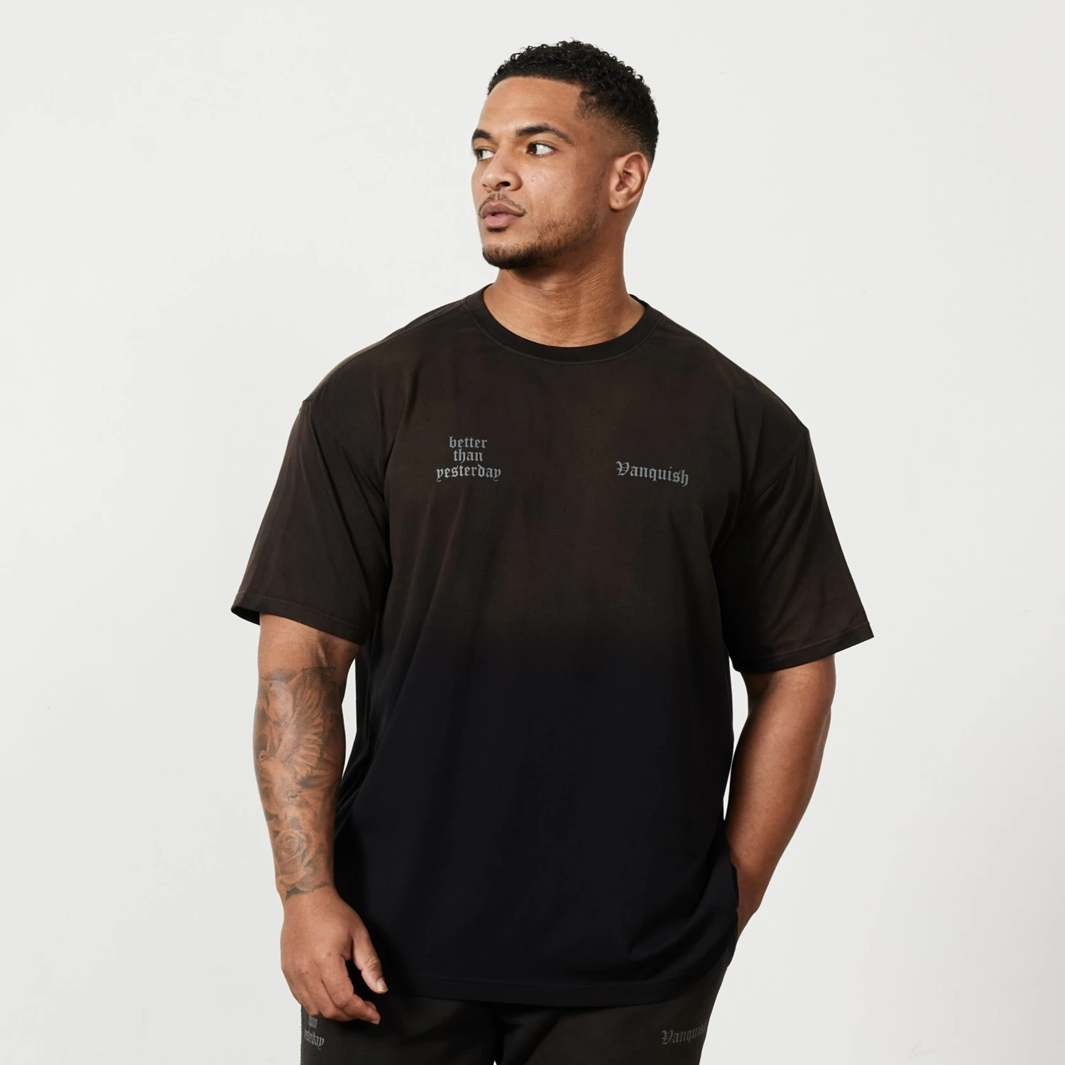 Vanquish Sun-faded Black Oversized T Shirt 2 Vanquish Sun-faded Black Oversized T Shirt - Image 2
