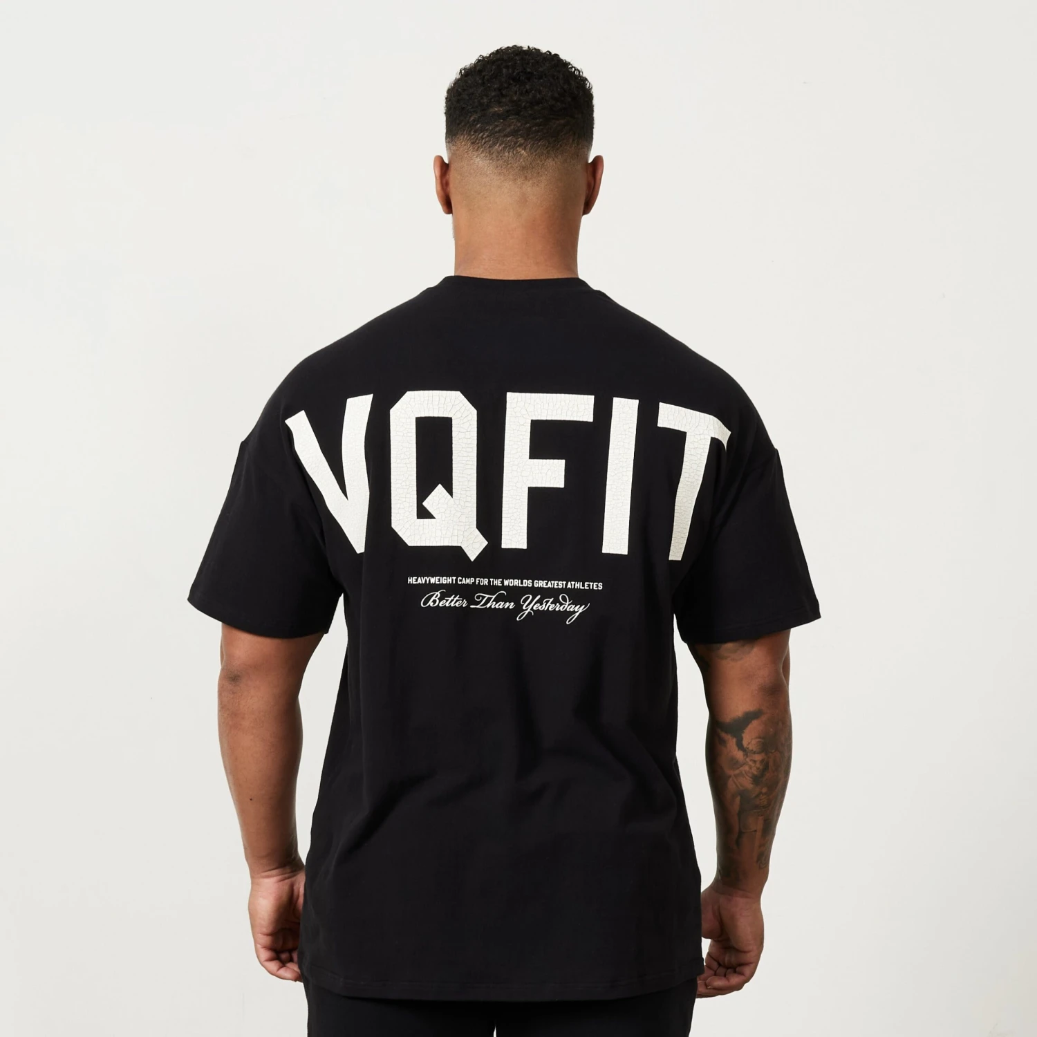 Vanquish VQFIT Distressed Print Black Oversized T Shirt 1 Vanquish VQFIT Distressed Print Black Oversized T Shirt