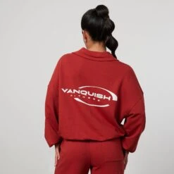 Vanquish Enhance Chilli Red Collar Sweatshirt -Vanquish Fitness Shop FIRSTSHOT 3d6462a8 5abd 474c 8e7d 1c43cc6bf622