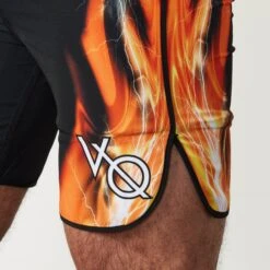 VQ Black And Orange Jeremy Buendia Men's Physique Board Shorts -Vanquish Fitness Shop Jeremy 33