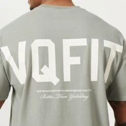 Vanquish VQFIT Distressed Desert Sage Oversized T Shirt -Vanquish Fitness Shop MensCrackedPrint 1499