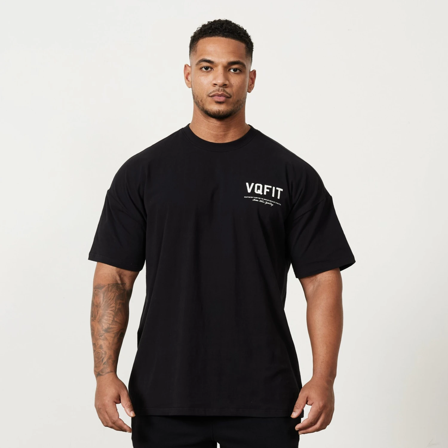 Vanquish VQFIT Distressed Print Black Oversized T Shirt 2 Vanquish VQFIT Distressed Print Black Oversized T Shirt - Image 2