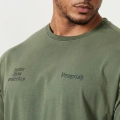 Vanquish Sun-faded Green Oversized T Shirt -Vanquish Fitness Shop MensSunBleached 536