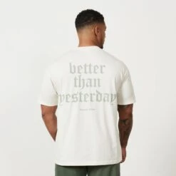 Vanquish Sun-faded Vintage White Oversized T Shirt -Vanquish Fitness Shop MensSunBleached 616