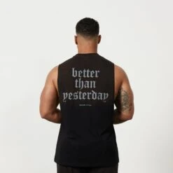 Vanquish Sun-faded Black Oversized Sleeveless T Shirt -Vanquish Fitness Shop MensSunBleached 670