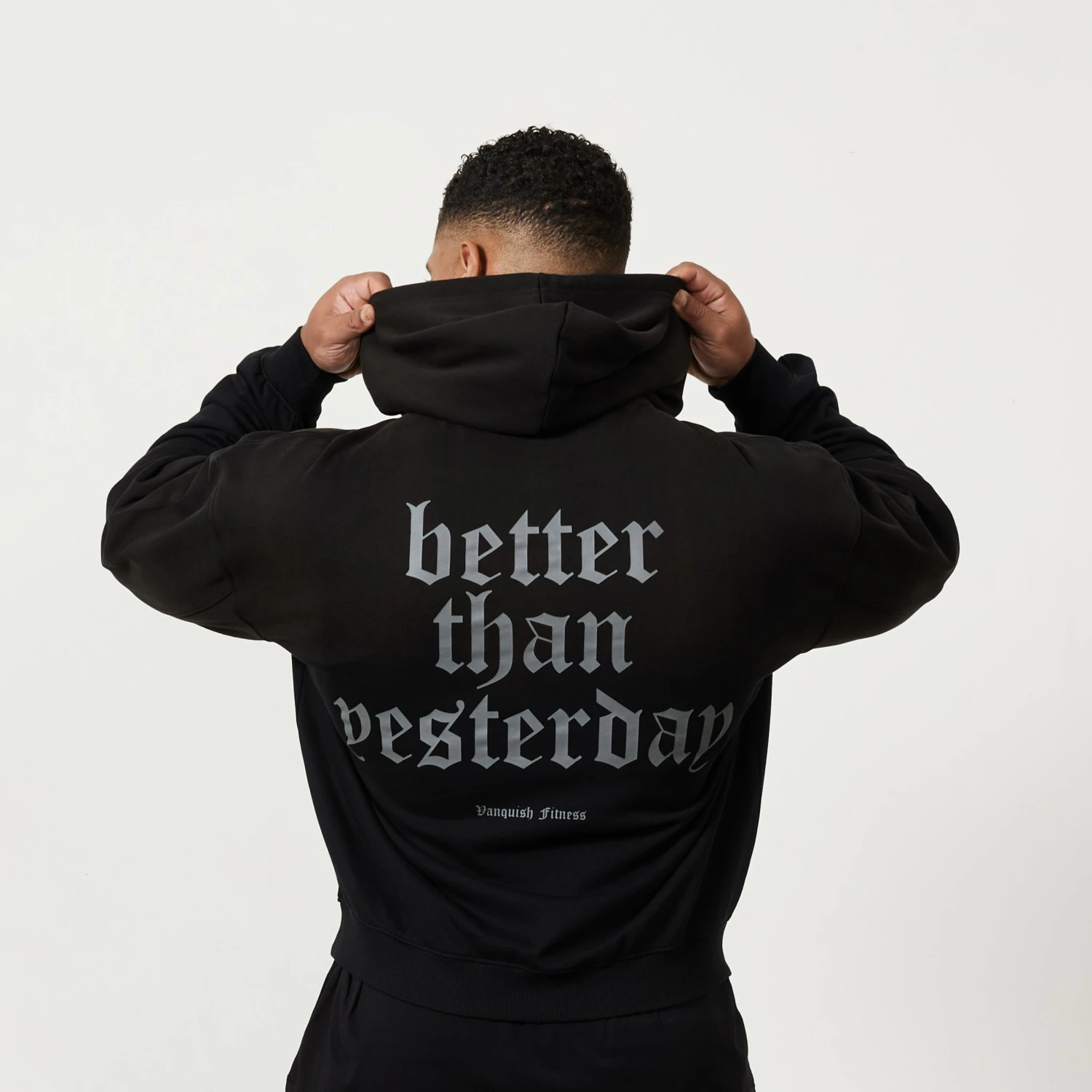 Vanquish Sun-faded Black Oversized Pullover Hoodie 2 Vanquish Sun-faded Black Oversized Pullover Hoodie - Image 2