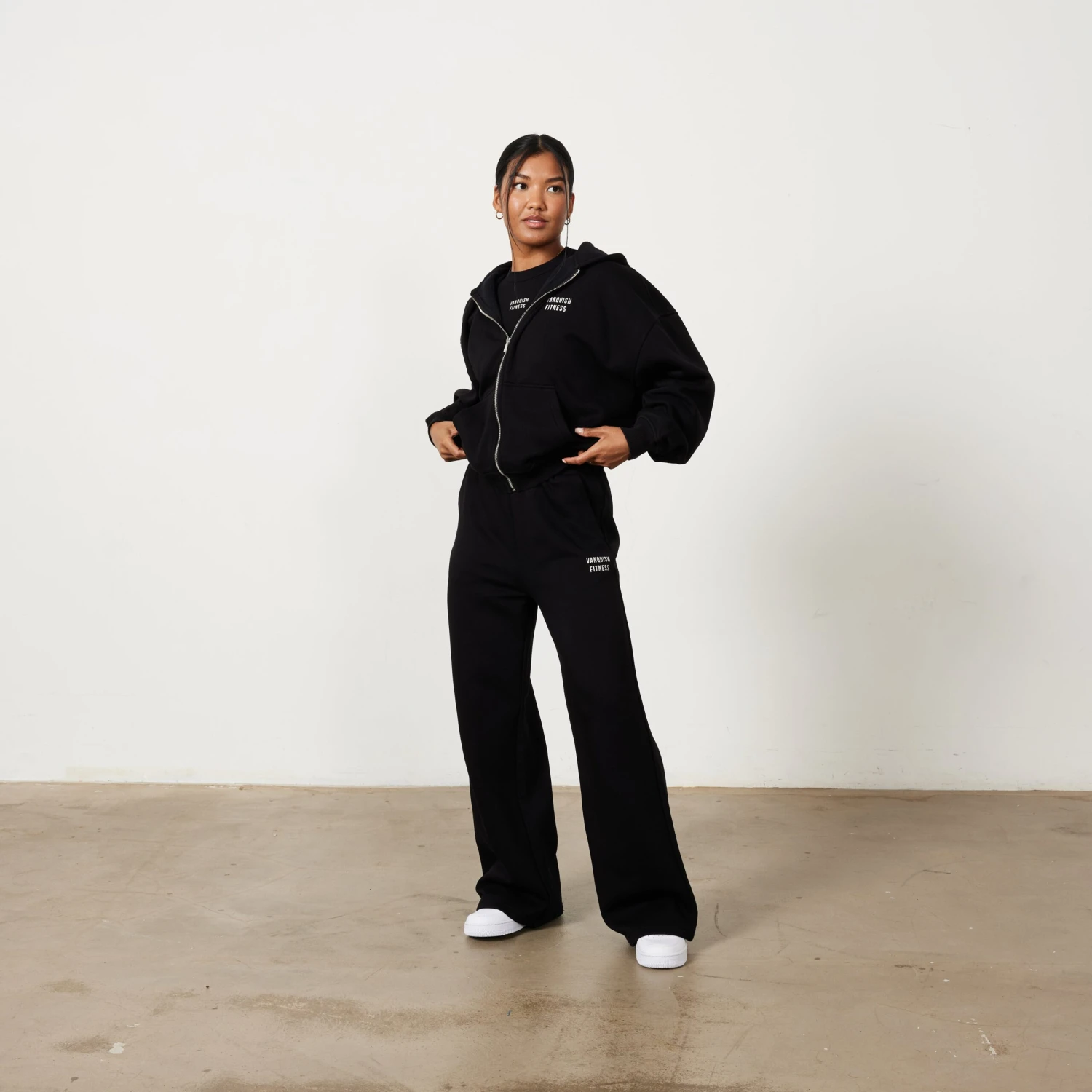 Vanquish Jet Black Rejuvenate Full Zip Oversized Hoodie 3 Vanquish Jet Black Rejuvenate Full Zip Oversized Hoodie - Image 3