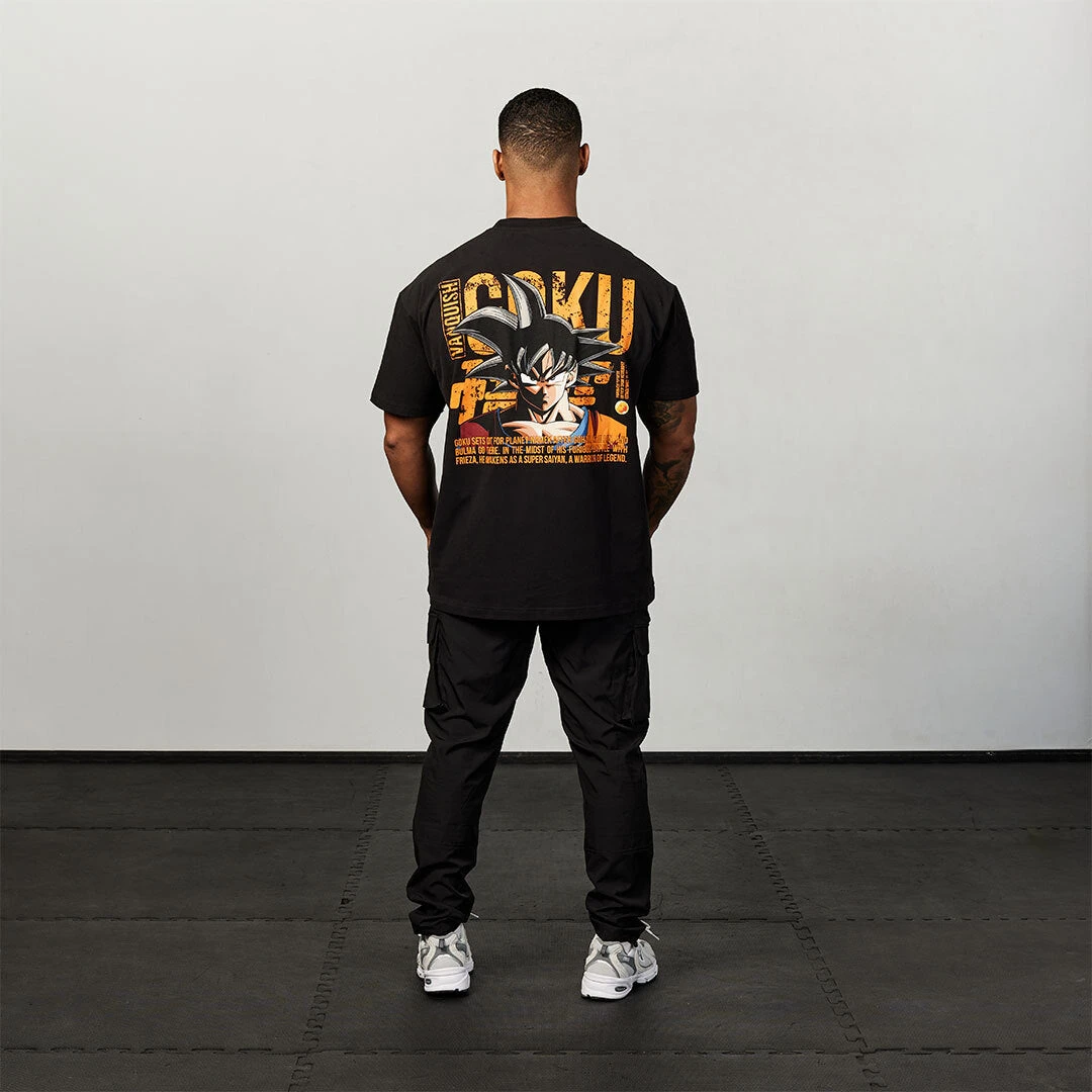 Vanquish DBZ Goku Black Distressed Print Oversized T Shirt 4 Vanquish DBZ Goku Black Distressed Print Oversized T Shirt - Image 4