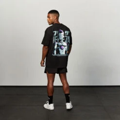 Vanquish DBZ Frieza Black Distressed Print Oversized T Shirt 9 Vanquish DBZ Frieza Black Distressed Print Oversized T Shirt -Vanquish Fitness Shop Short 08