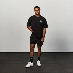 Vanquish DBZ Frieza Black Distressed Print Oversized T Shirt 8 Vanquish DBZ Frieza Black Distressed Print Oversized T Shirt -Vanquish Fitness Shop Short 09