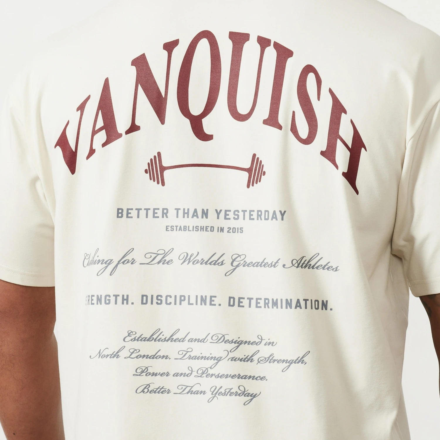 Vanquish TSP Vintage White Barbell Oversized T Shirt 3 Vanquish TSP Vintage White Barbell Oversized T Shirt - Image 3