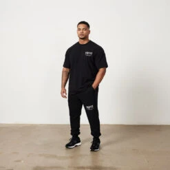 Vanquish VQFIT Distressed Print Black Tapered Sweatpants -Vanquish Fitness Shop Untitled 1 0001 MensCrackedPrint 1919 1