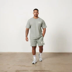 Vanquish VQFIT Distressed Desert Sage Oversized T Shirt -Vanquish Fitness Shop Untitled 1 0005 MensCrackedPrint 1481R