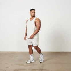 Vanquish VQFIT Distressed Print Oat Marl Shorts -Vanquish Fitness Shop Untitled 1 0025 MensCrackedPrint 1203R