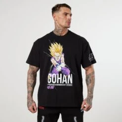Vanquish DBZ CS Gohan Black Oversized T Shirt 9 Vanquish DBZ CS Gohan Black Oversized T Shirt -Vanquish Fitness Shop VQ TSP16andDBZ105335