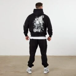 Vanquish DBZ CS Cell Gohan + Goku Black Oversized Pullover Hoodie -Vanquish Fitness Shop VQ TSP16andDBZ105600