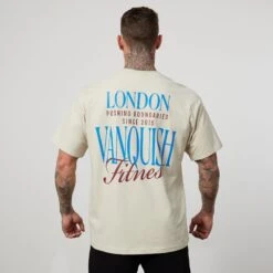 Vanquish TSP Vintage White Pushing Boundaries Oversized T Shirt -Vanquish Fitness Shop VQFit E commerceFeb24100078