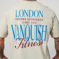 Vanquish TSP Vintage White Pushing Boundaries Oversized T Shirt -Vanquish Fitness Shop VQFit E commerceFeb24100083