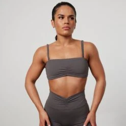 Vanquish Enhance Graphite Grey Bandeau Bra -Vanquish Fitness Shop VQFit E commerceFeb24100327