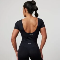 Vanquish Enhance Black Midi Ballet Back T Shirt -Vanquish Fitness Shop VQFit E commerceFeb24100669