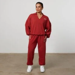 Vanquish Enhance Chilli Red Collar Sweatshirt -Vanquish Fitness Shop VQFit E commerceFeb24101054