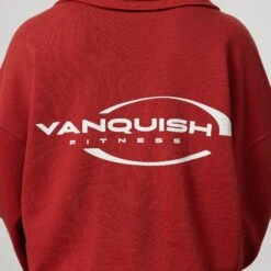 Vanquish Enhance Chilli Red Collar Sweatshirt -Vanquish Fitness Shop VQFit E commerceFeb24101099