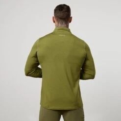 Vanquish Essential Olive Green Performance 1/4 Zip Top -Vanquish Fitness Shop VQFit E commerceFeb2499159