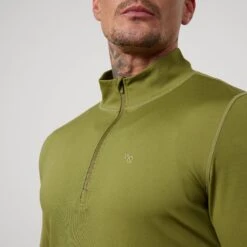 Vanquish Essential Olive Green Performance 1/4 Zip Top -Vanquish Fitness Shop VQFit E commerceFeb2499166