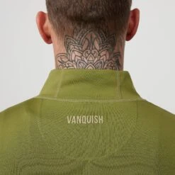 Vanquish Essential Olive Green Performance 1/4 Zip Top -Vanquish Fitness Shop VQFit E commerceFeb2499173