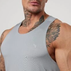Vanquish Essential Steel Grey Performance Tank Top -Vanquish Fitness Shop VQFit E commerceFeb2499223