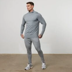 Vanquish Essential Steel Grey Performance 1/4 Zip Top -Vanquish Fitness Shop VQFit E commerceFeb2499271