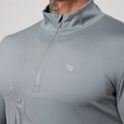 Vanquish Essential Steel Grey Performance 1/4 Zip Top -Vanquish Fitness Shop VQFit E commerceFeb2499294