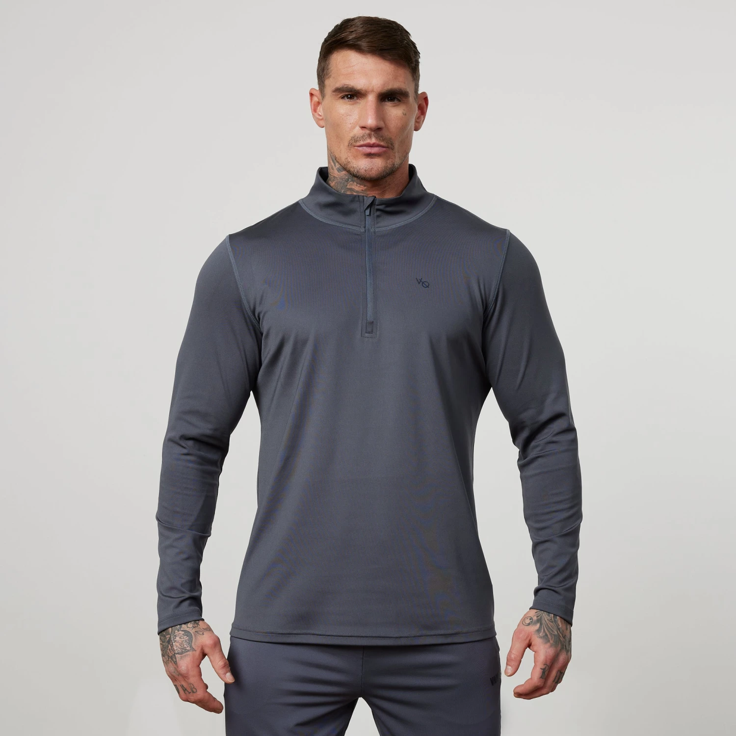 Vanquish Essential Denim Blue Performance 1/4 Zip Top 1 Vanquish Essential Denim Blue Performance 1/4 Zip Top