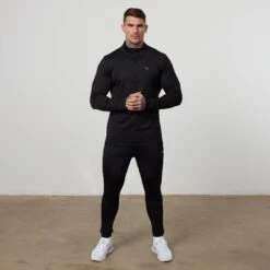 Vanquish Essential Black Performance 1/4 Zip Top -Vanquish Fitness Shop VQFit E commerceFeb2499545