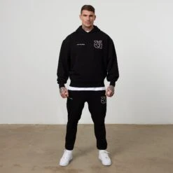 Vanquish TSP Black VQ Interlock Oversized Pullover Hoodie -Vanquish Fitness Shop VQFit E commerceFeb2499756