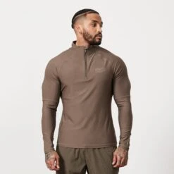 Vanquish Utility Brown 1/4 Zip Training Top -Vanquish Fitness Shop VQFit MensSSE commerce5541.jpg 0000s 0005 brownutilityquarterzip