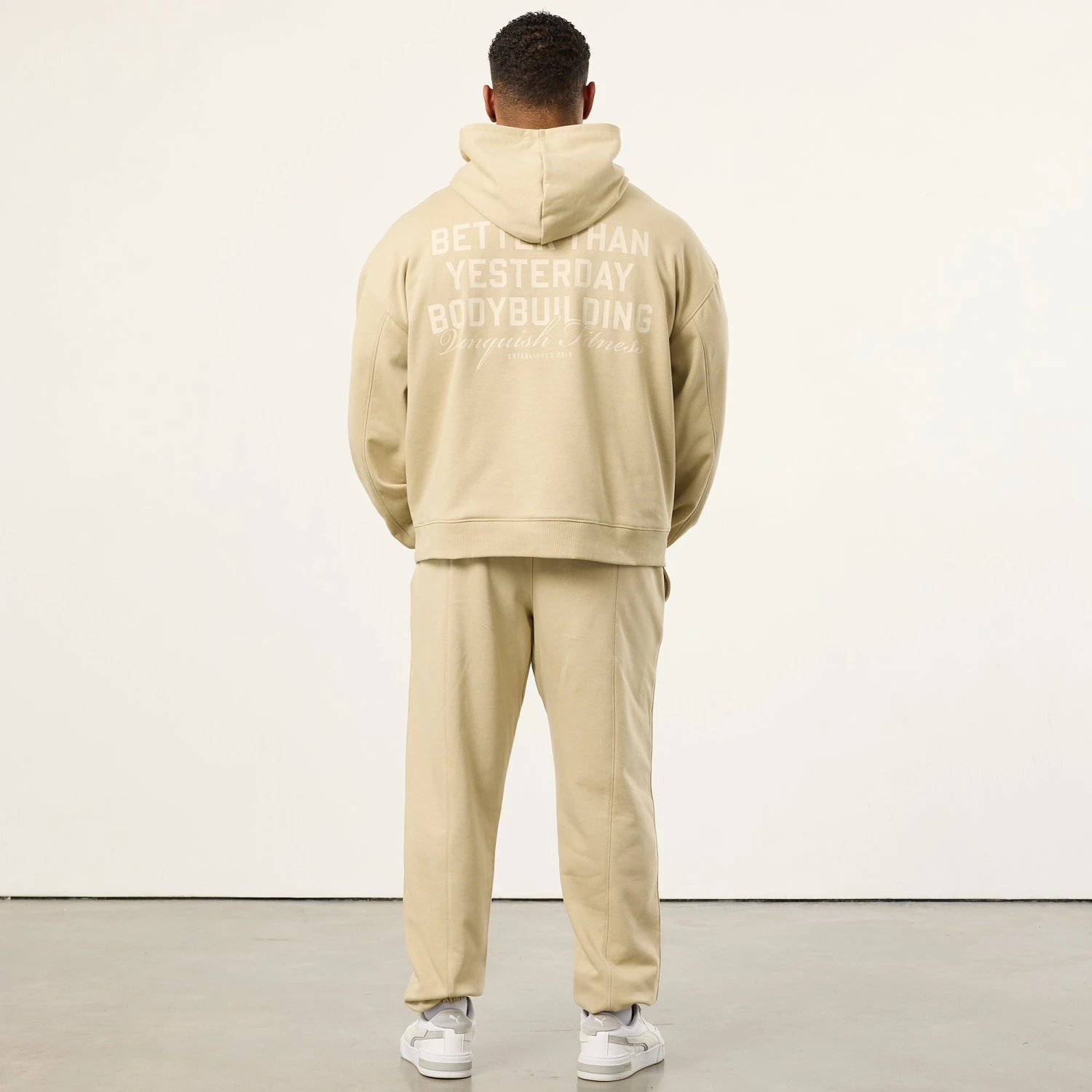 Vanquish Bodybuilding Vintage Khaki Boxy Oversized Pullover Hoodie 3 Vanquish Bodybuilding Vintage Khaki Boxy Oversized Pullover Hoodie - Image 3