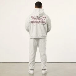 Vanquish Bodybuilding Oat Marl Boxy Oversized Pullover Hoodie -Vanquish Fitness Shop VQFit MensSSE commerce6618