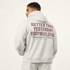 Vanquish Bodybuilding Oat Marl Boxy Oversized Pullover Hoodie -Vanquish Fitness Shop VQFit MensSSE commerce6635